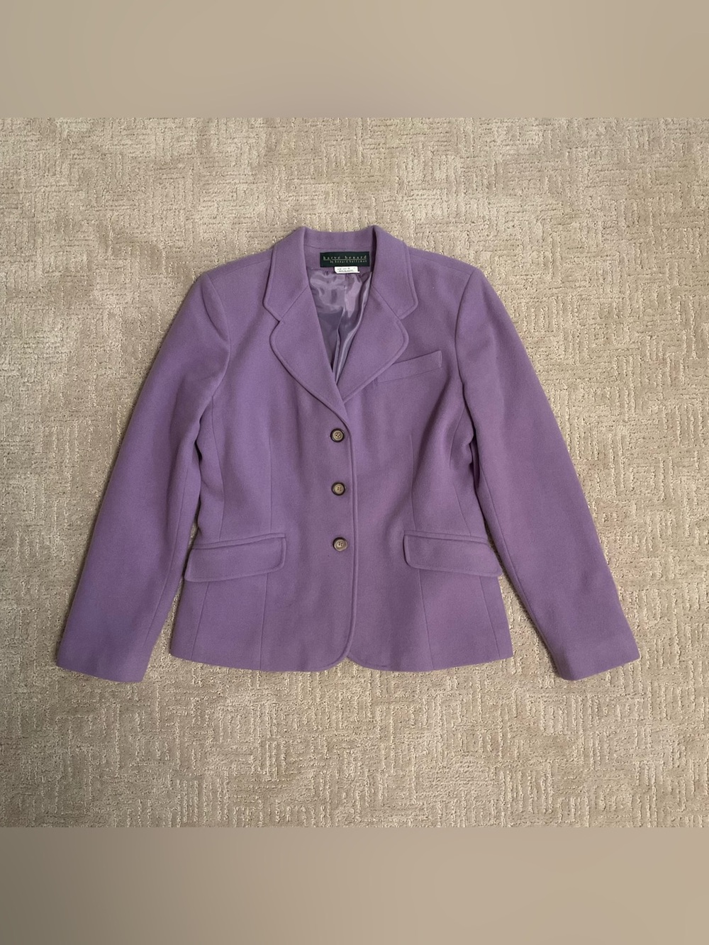 Vintage Harvé Benard Lavender Wimen Wool Cashmere Blend Blazer 6 EUC Old Money